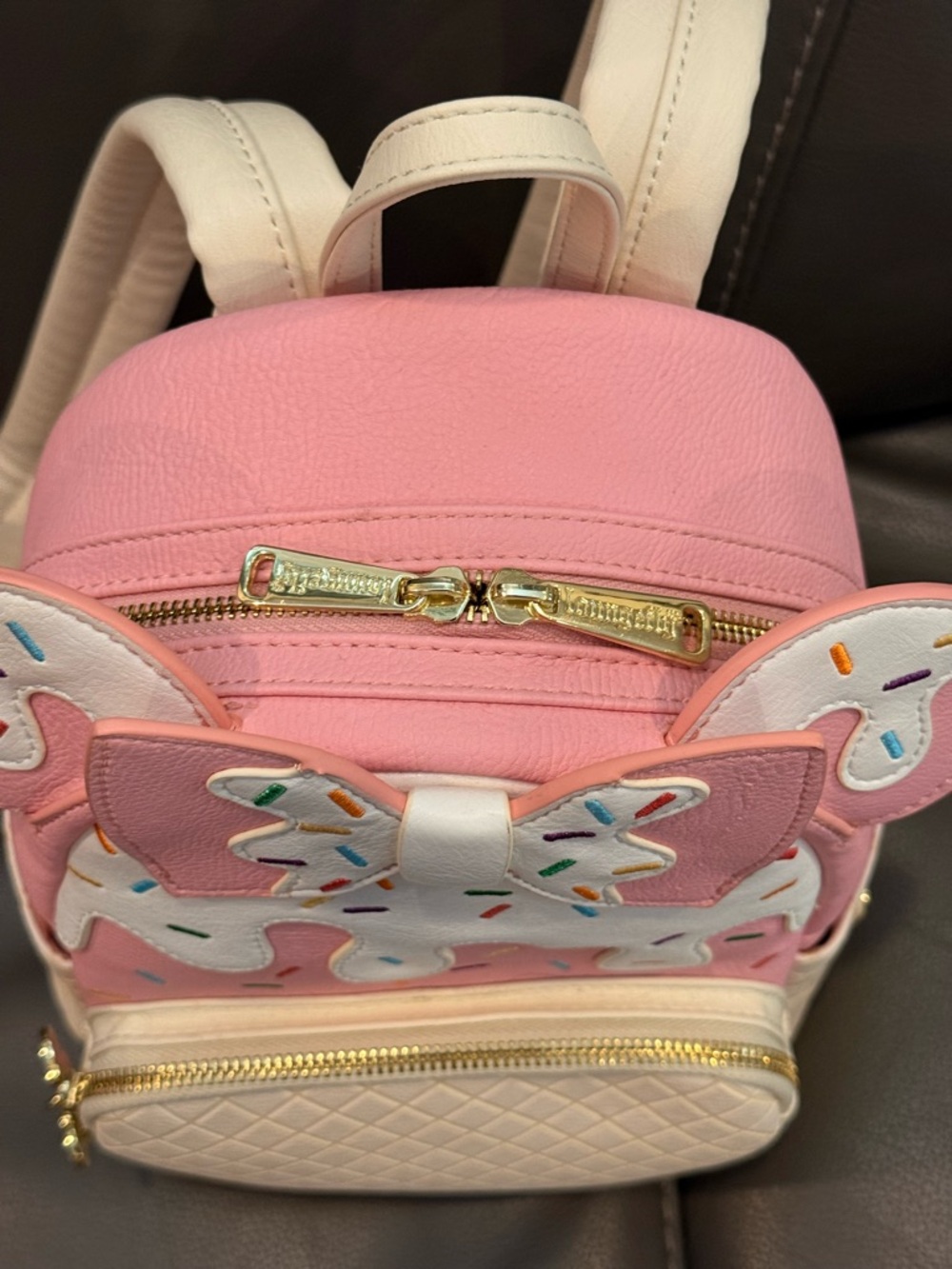 Disney Minnie Mouse Ice Cream and Sprinkles Mini Backpack with Bow - Picture 3 of 6